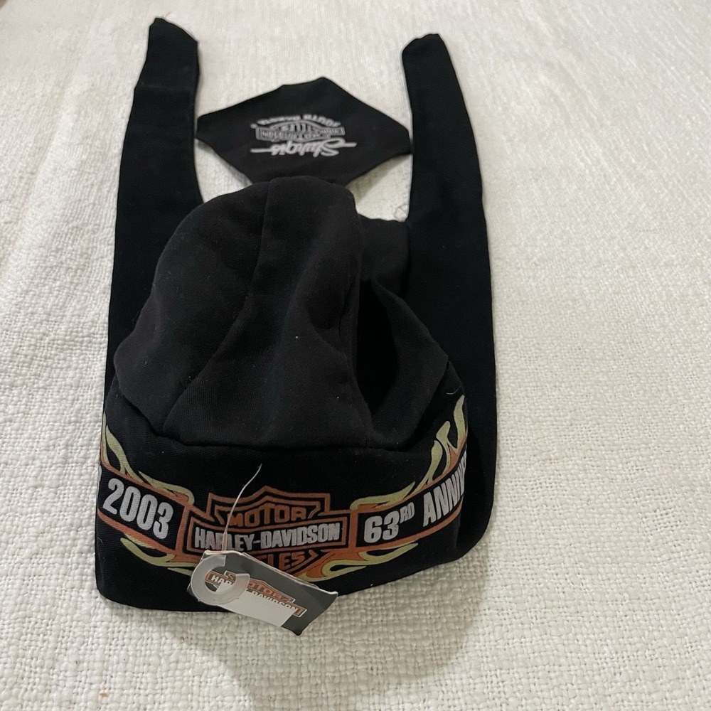 HARLEY DAVIDSON LOGO PRINT Bandanna Men's Sturgis Tie Back South Dakota 2003 NEW